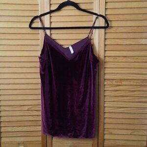 Free People Intimately Burgundy Velvet Camisole Size SP
